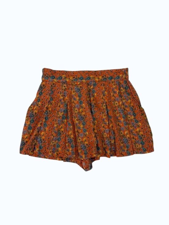 Angie Pants - Angie Rust Floral Boho Shorts Size M 100% Rayon Pockets